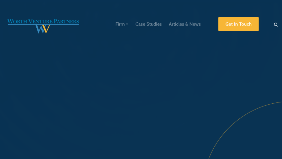 Screenshot of the Worth Venture Partners, LLC website