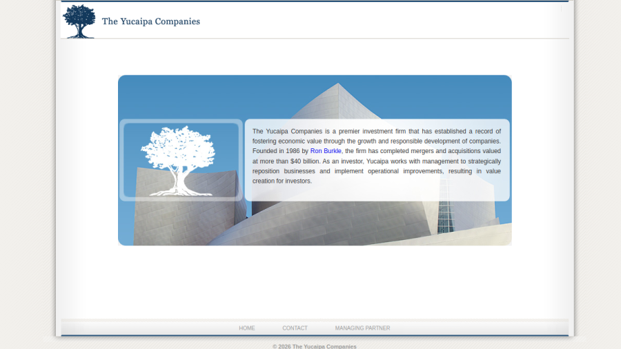 Screenshot of the Yucaipa Master Manager, LLC website