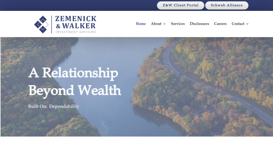 Screenshot of the Zemenick & Walker INC website