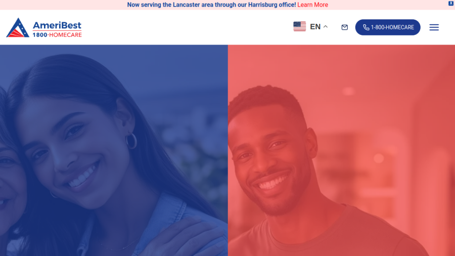 Website screenshot of Ameribest Home Care