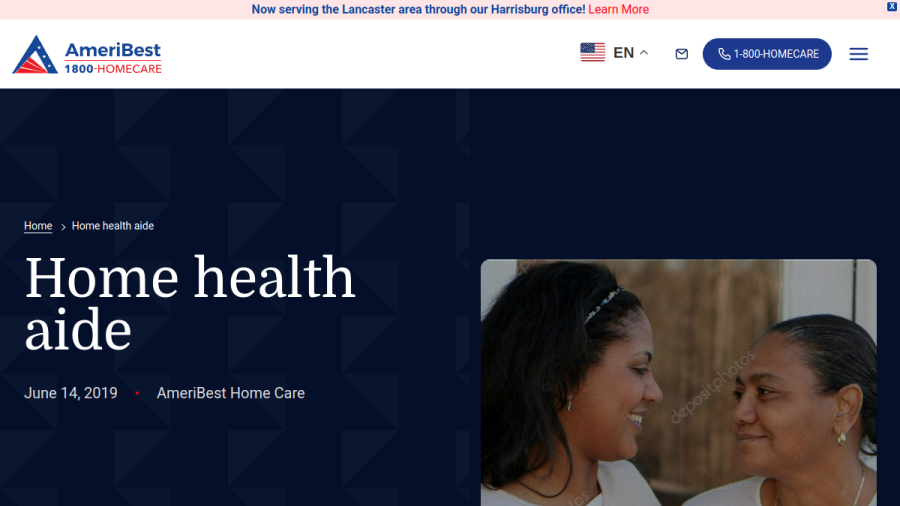 Ameribest Home Care website
