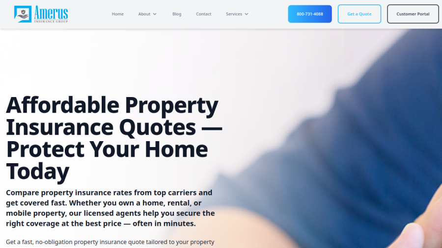 Screenshot of the Amerus Insurance Group website