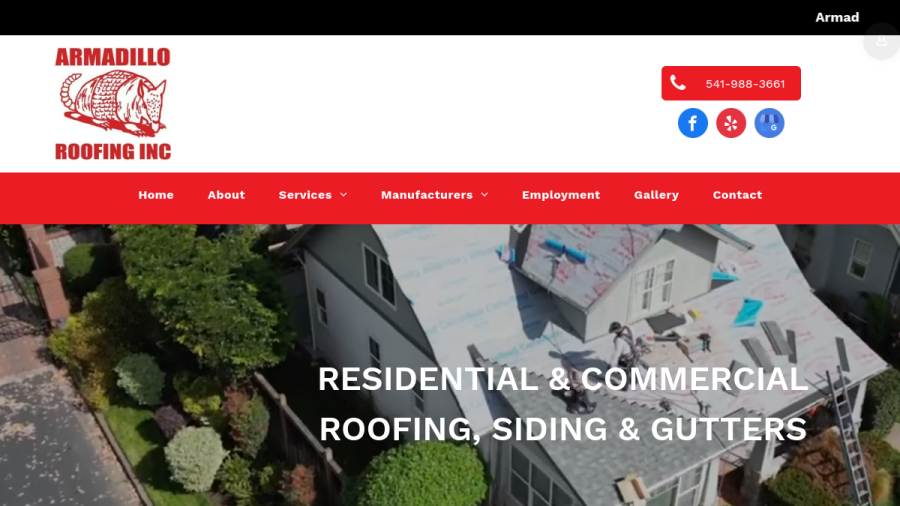 Armadillo Roofing Inc. website