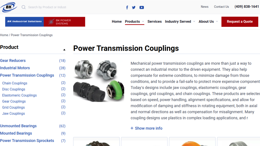 BK Industrial Solutions, LLC website screenshot