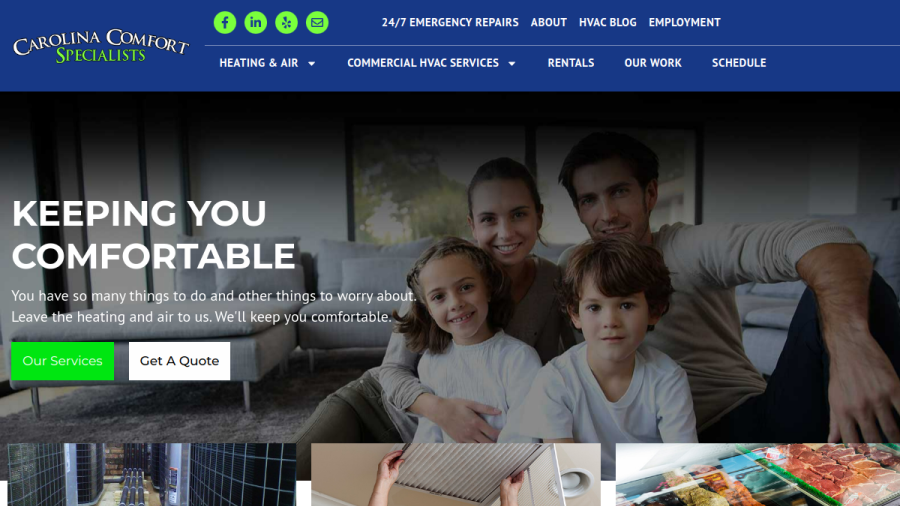 Carolina Comfort Specialists website