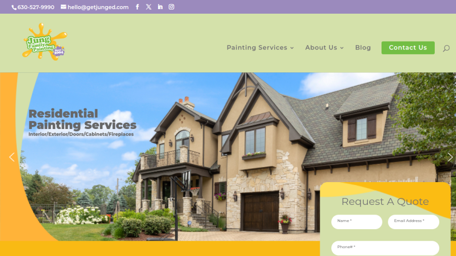 Screenshot of the Jung Family Painting Inc. website