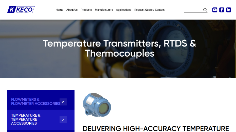 Keco Engineered Controls website screenshot