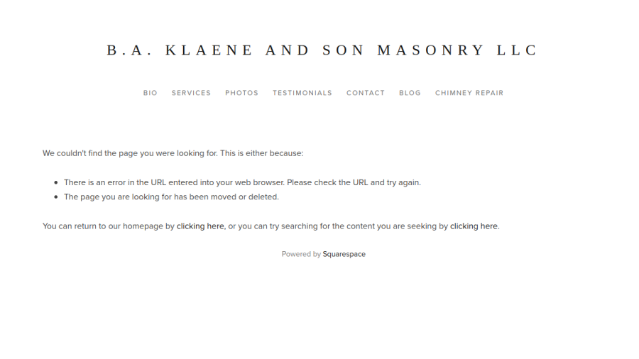 B.A. Klaene & Son Masonry LLC website