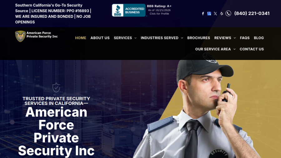American Force Private Security Inc. website