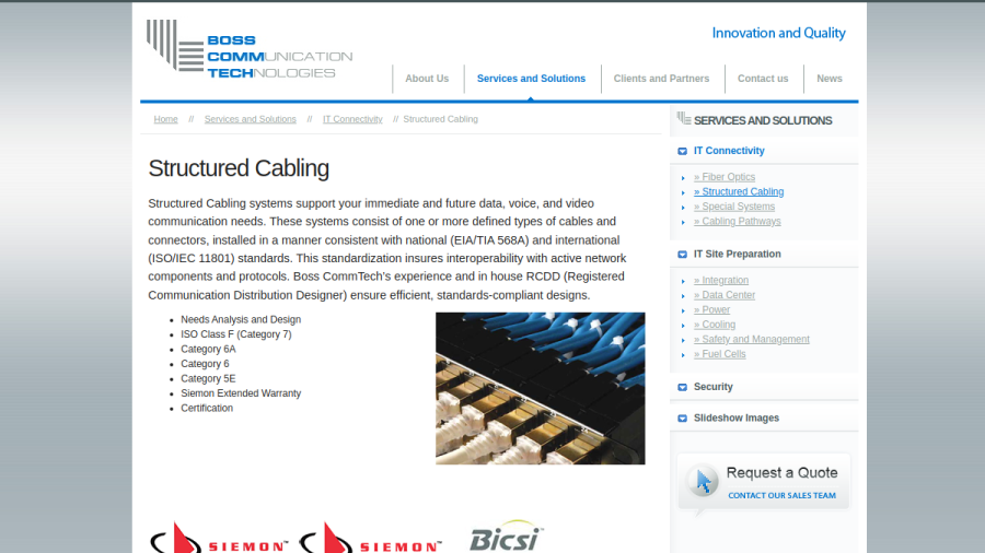 Boss Commtech website