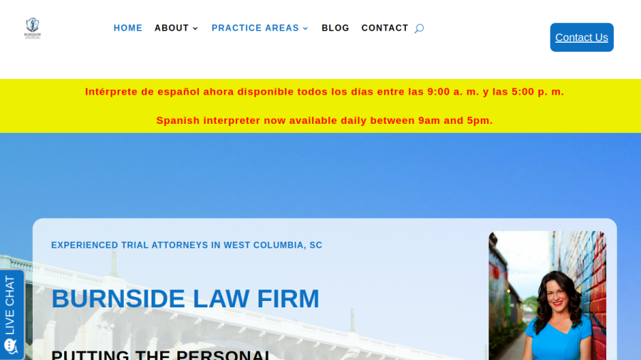 Screenshot of Burnside Law Firm, LLC website