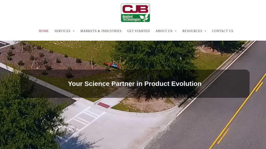 Screenshot of the CJB Applied Technologies website