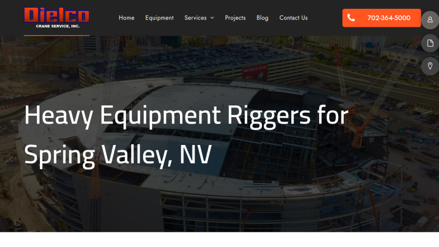 Screenshot of the Dielco Crane Service website