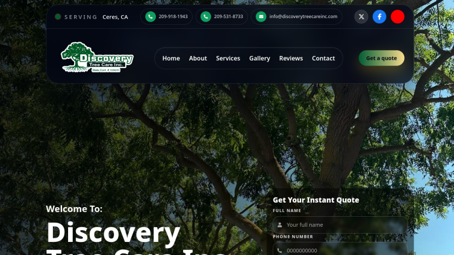 Discovery Tree Care, Inc. website