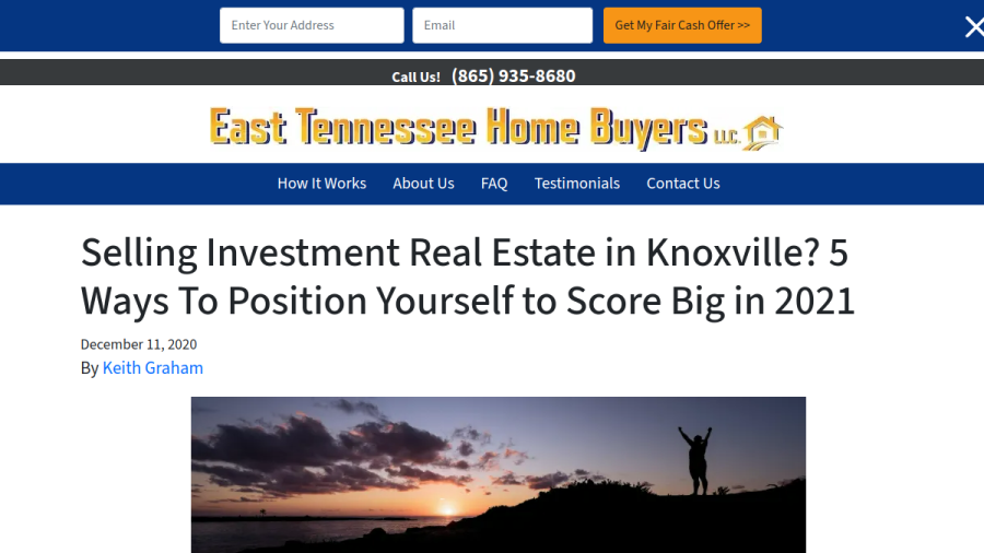 East Tennessee Home Buyers LLC website