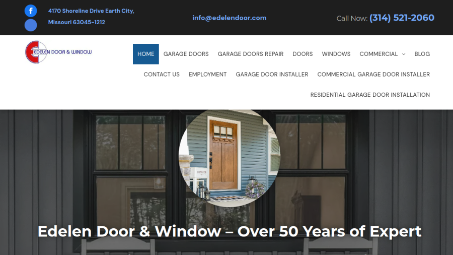 Screenshot of the Edelen Door & Window website