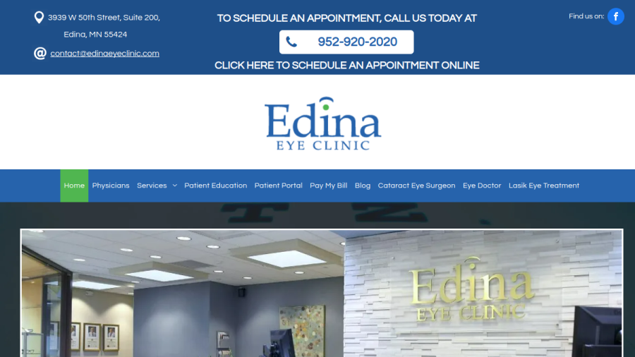 Edina Eye Clinic website