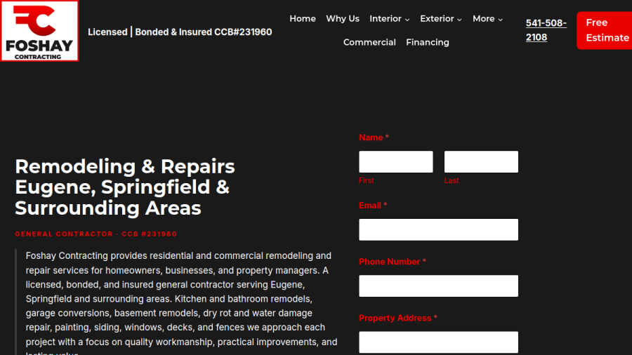 Foshay Contracting website