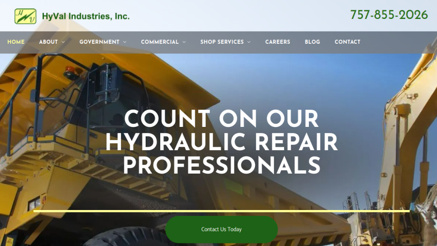 Screenshot of the HyVal Industries Inc website