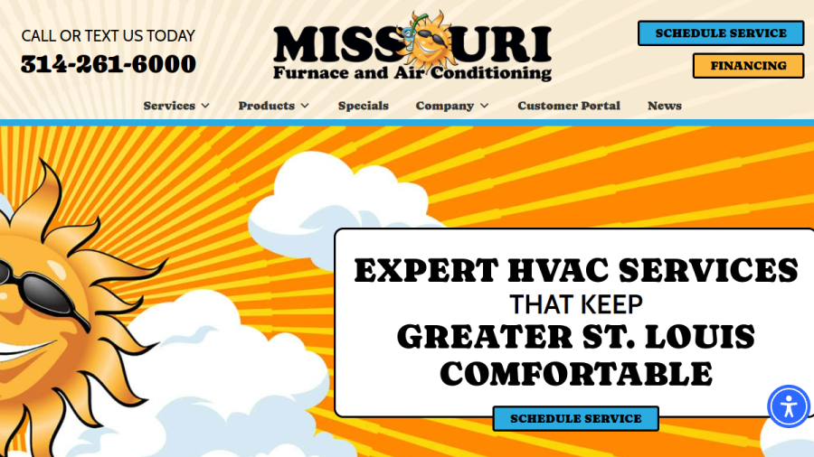 Missouri Furnace & Air Conditioning website