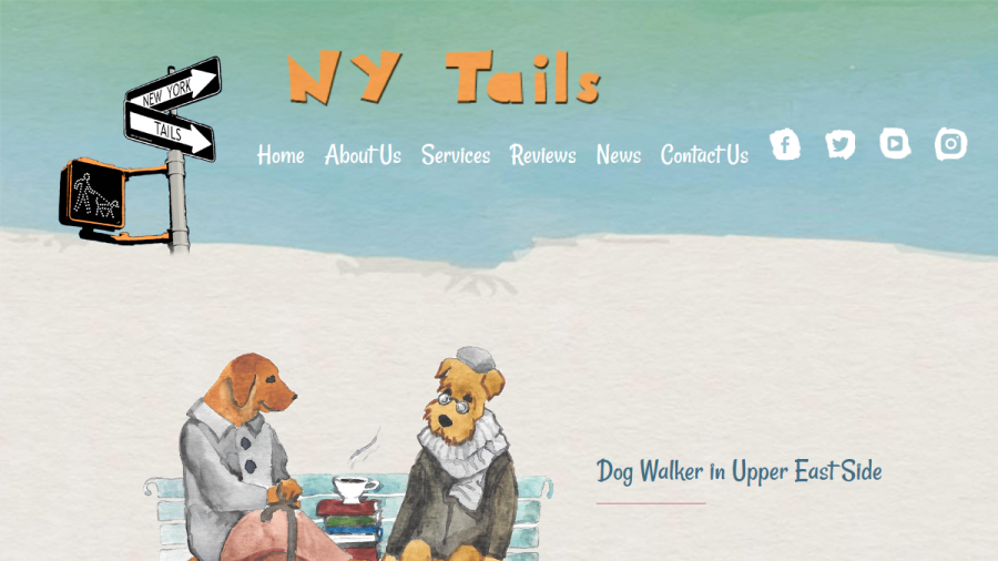 Screenshot of the NY Tails website
