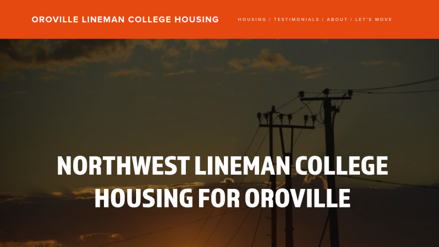 Screenshot of the Northwest Lineman College Housing website