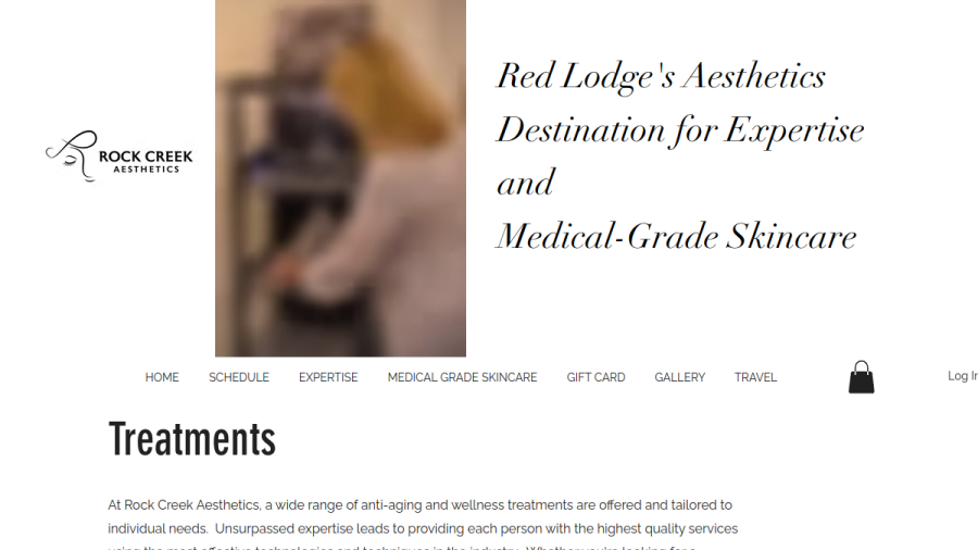 Rock Creek Aesthetics website screenshot