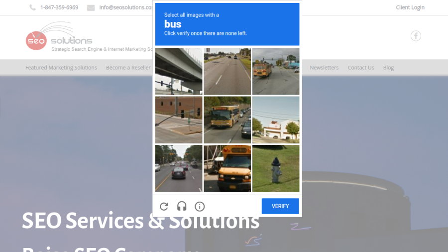 Screenshot of the SEO Solutions website