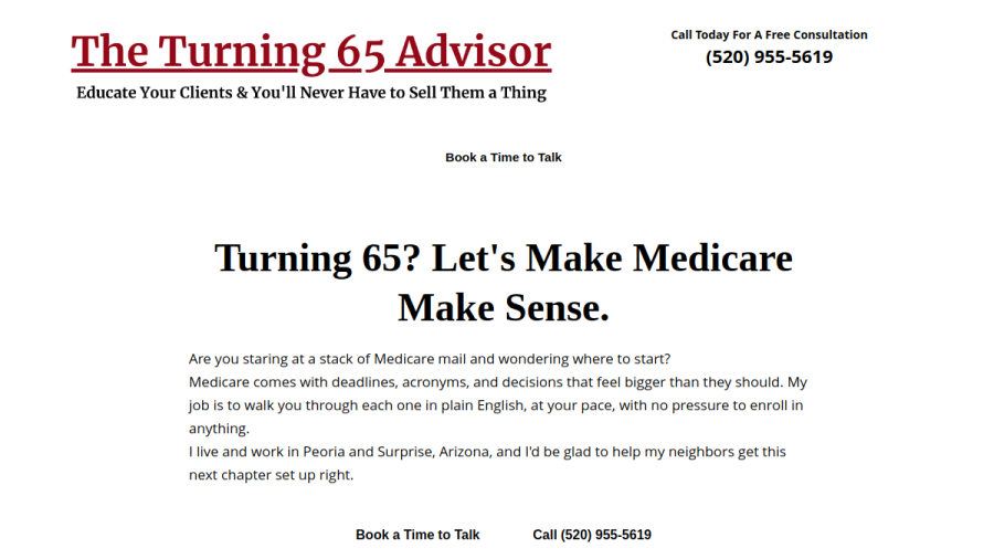 The Turning 65 Advisor website