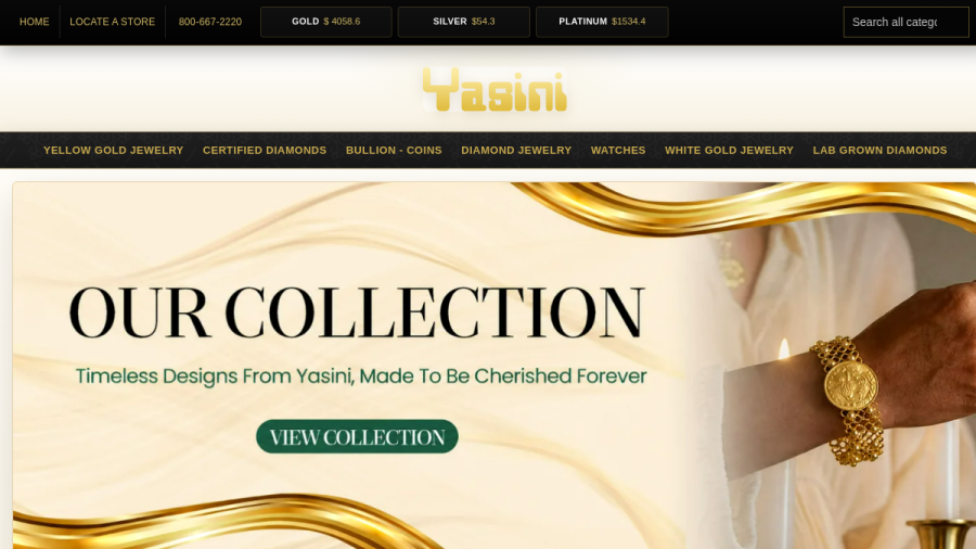 Yasini Jewelers of Orland Park website