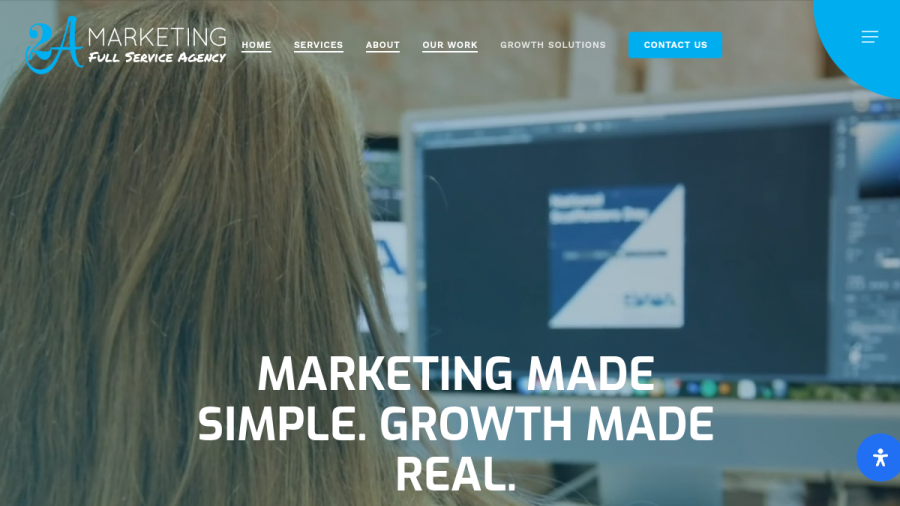 Screenshot of the 2A Marketing website
