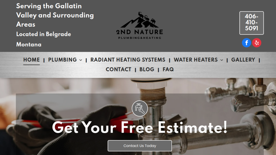 Screenshot of 2nd Nature Plumbing and Heating LLC website