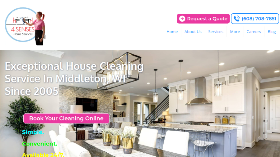4 Senses House Cleaning website