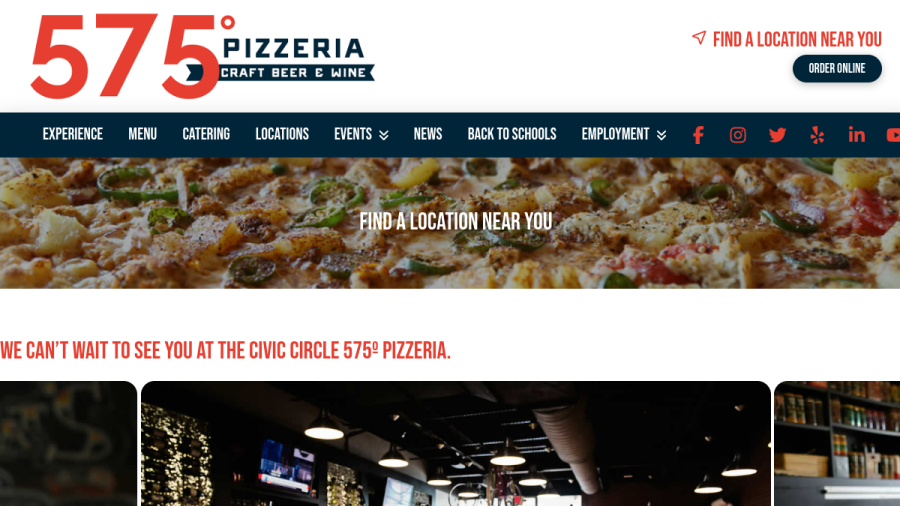 575 Pizzeria website