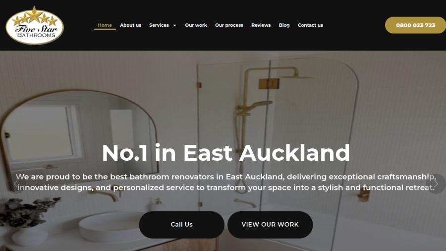 5 Star Bathrooms website