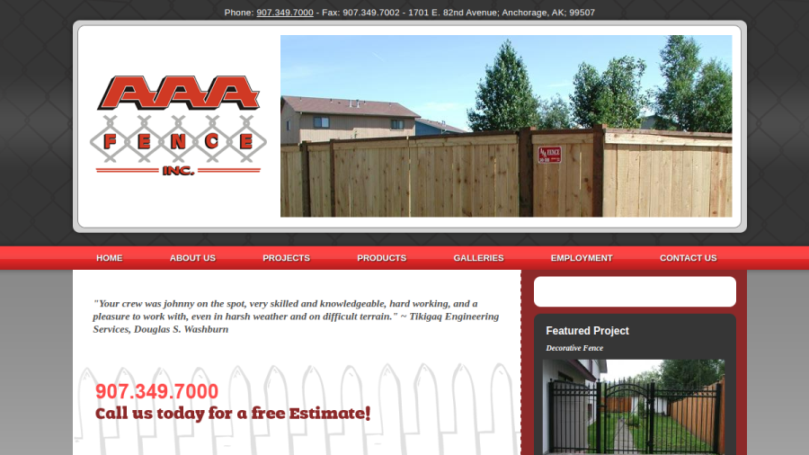 AAA Fence Inc website