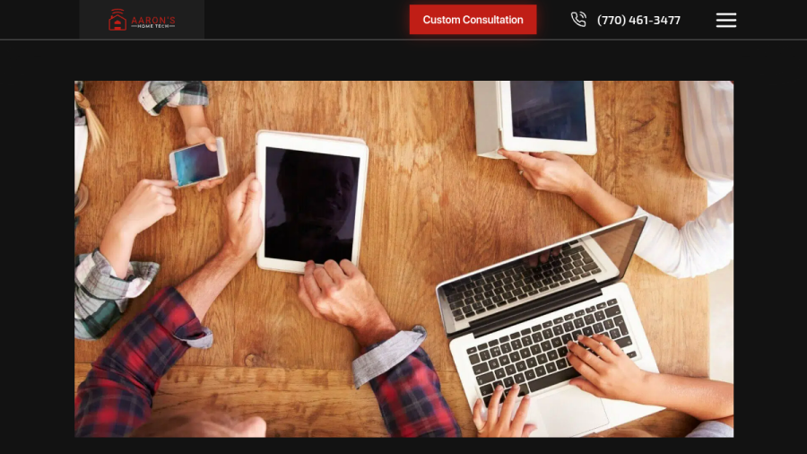 Screenshot of the Aaron's Home Tech website