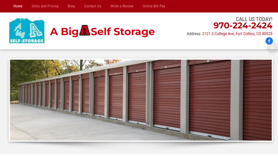 A Big A Self Storage website