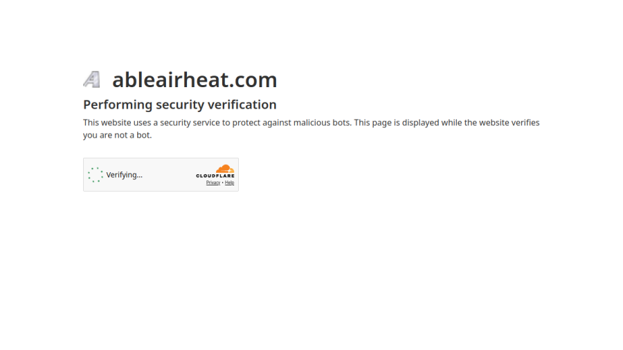 Able Air Conditioning & Heating website