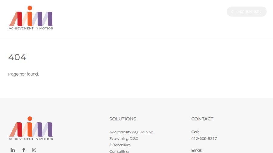 Achievement In Motion website screenshot