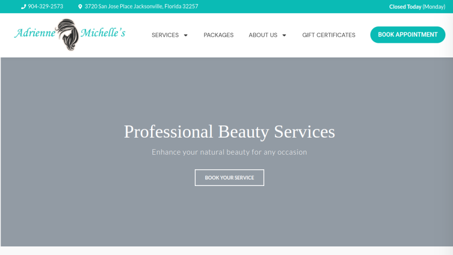 Adrienne Michelle's Salon & Spa website
