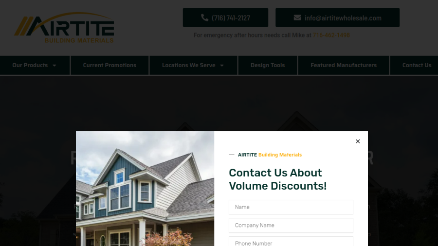Airtite Wholesale Building Materials website