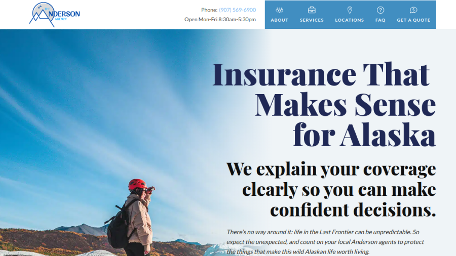Screenshot of the The Anderson Agency website