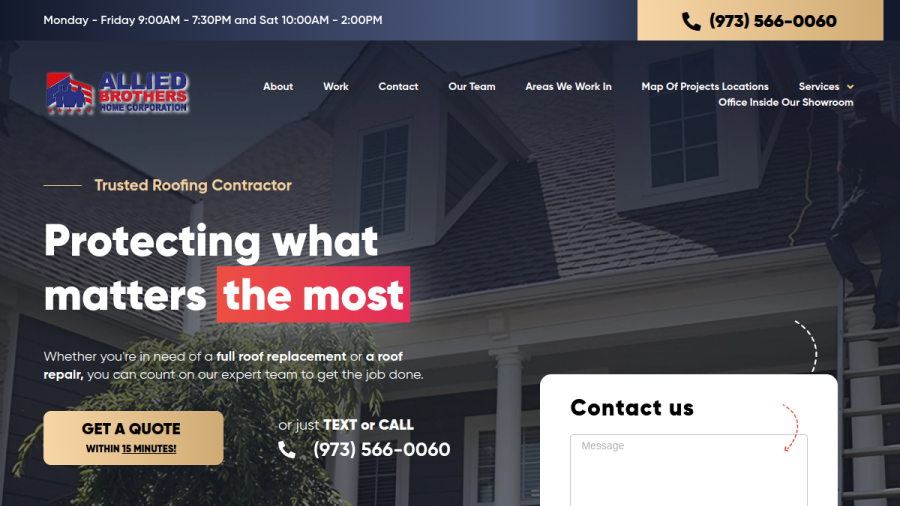 Screenshot of the Allied Brothers Home Corporation website