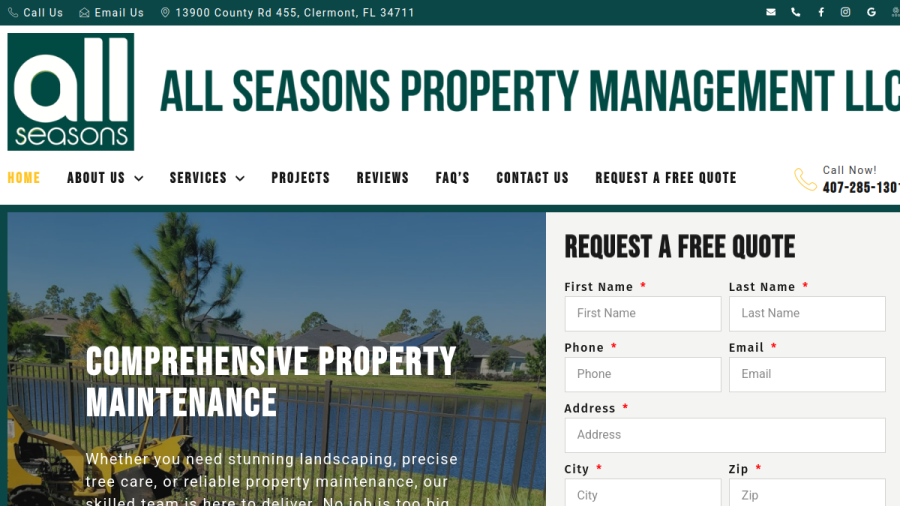 All Seasons Property Management Services website