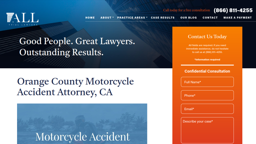 Screenshot of the ALL Trial Lawyers - CPS Lawyers website