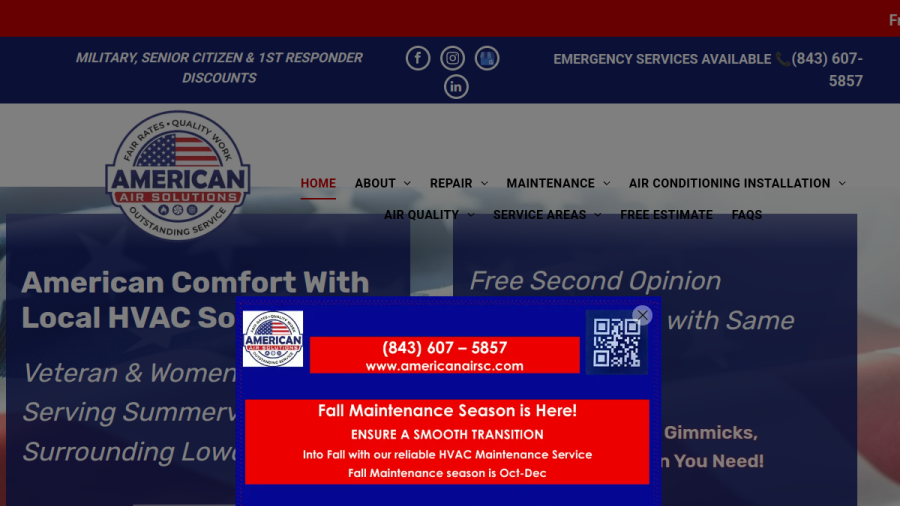 American Air Solutions website