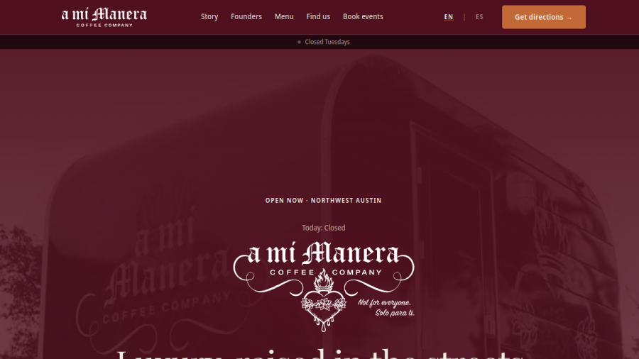A Mi Manera Coffee Company website