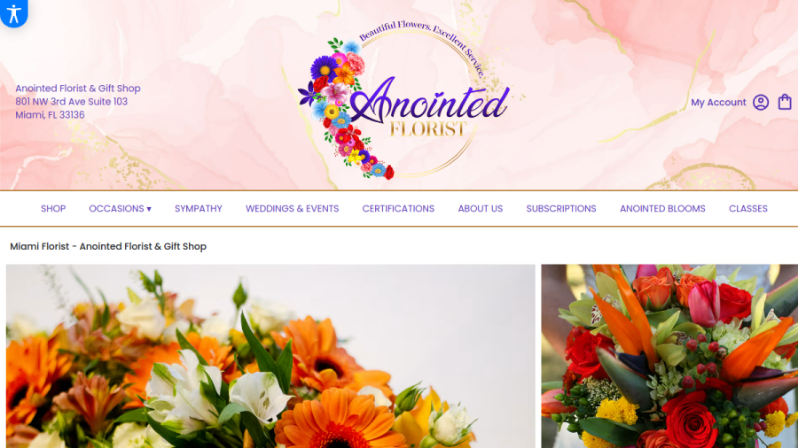 Anointed Florist & Gift Shop website
