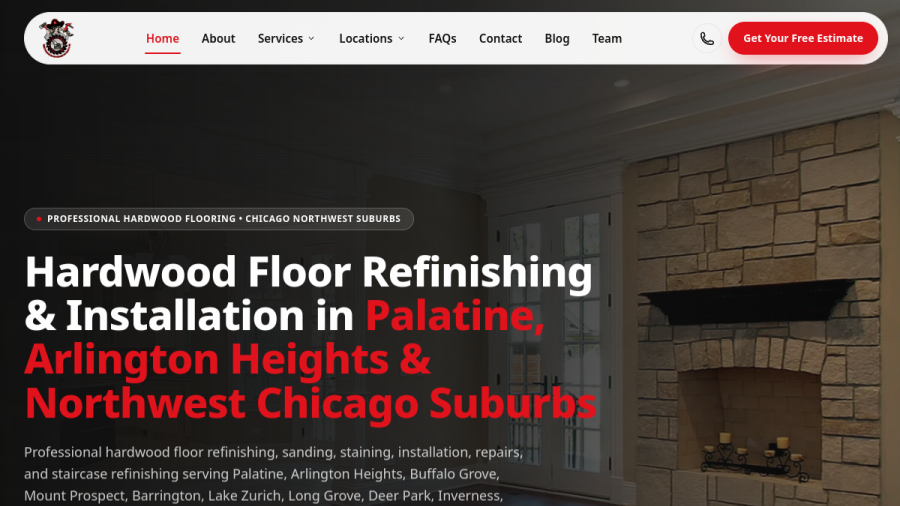 A Plus Hardwood Floors website preview